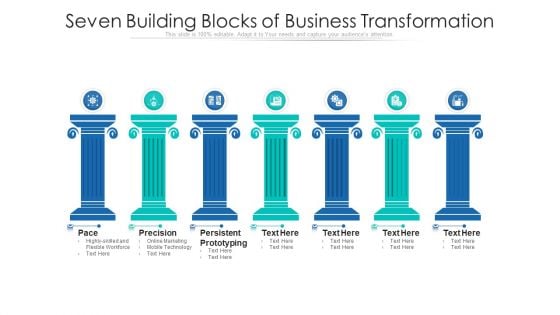 Seven Building Blocks Of Business Transformation Ppt PowerPoint Presentation Gallery Designs Download PDF