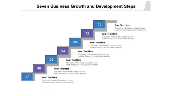 Seven Business Growth And Development Steps Ppt PowerPoint Presentation Layouts Deck PDF