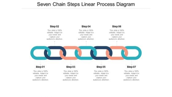 Seven Chain Steps Linear Process Diagram Ppt PowerPoint Presentation Icon Design Ideas