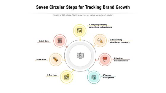 Seven Circular Steps For Tracking Brand Growth Ppt PowerPoint Presentation File Pictures PDF