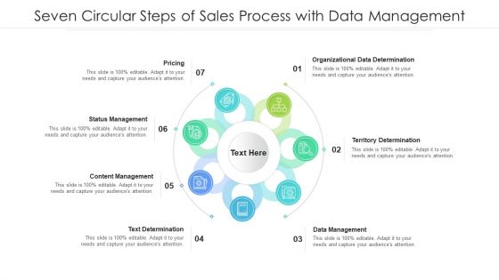 Seven Circular Steps Of Sales Process With Data Management Ppt PowerPoint Presentation File Summary PDF