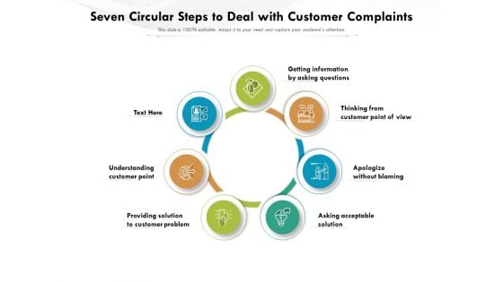 Seven Circular Steps To Deal With Customer Complaints Ppt PowerPoint Presentation File Maker PDF