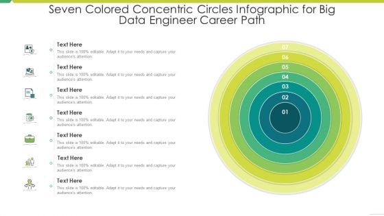 Seven Colored Concentric Circles Infographic For Big Data Engineer Career Path Professional PDF