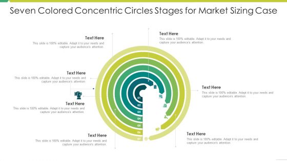 Seven Colored Concentric Circles Stages For Market Sizing Case Template PDF Seven Colored Concentric Circles Stages For Market Sizing Case Template PDF