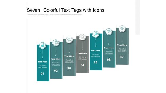 Seven Colorful Text Tags With Icons Ppt PowerPoint Presentation Summary Guide