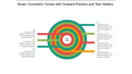 Seven Concentric Circles With Outward Pointers And Text Holders Ppt Powerpoint Presentation Outline Brochure