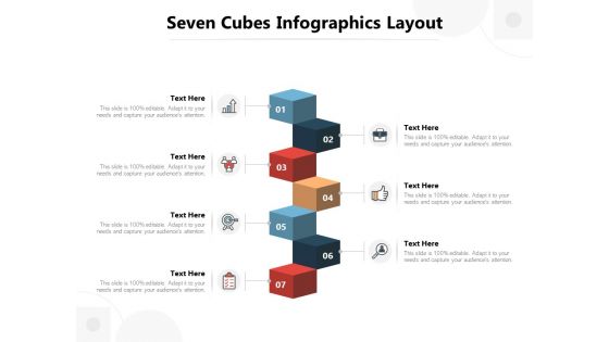 Seven Cubes Infographics Layout Ppt PowerPoint Presentation Summary Diagrams