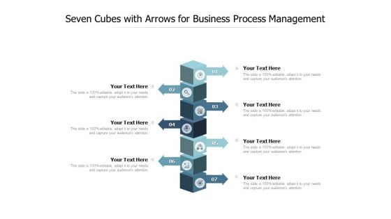 Seven Cubes With Arrows For Business Process Management Ppt PowerPoint Presentation Layouts Grid