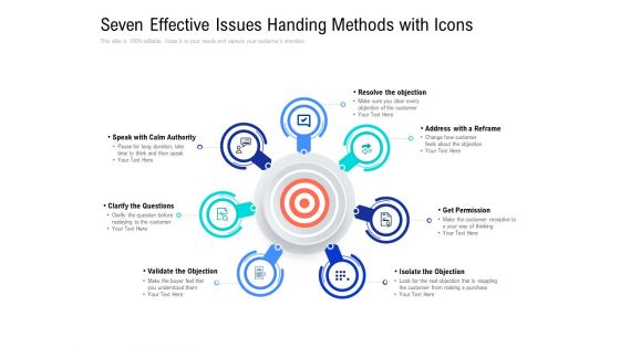 Seven Effective Issues Handing Methods With Icons Ppt PowerPoint Presentation Example 2015