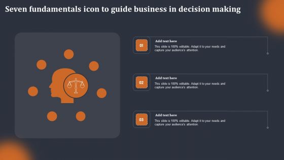 Seven Fundamentals Icon To Guide Business In Decision Making Pictures PDF