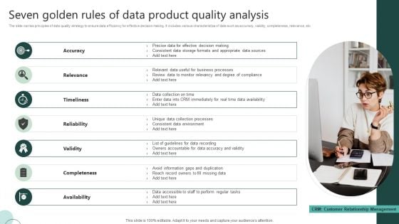 Seven Golden Rules Of Data Product Quality Analysis Ppt Infographics Skills PDF Seven Golden Rules Of Data Product Quality Analysis Ppt Infographics Skills PDF