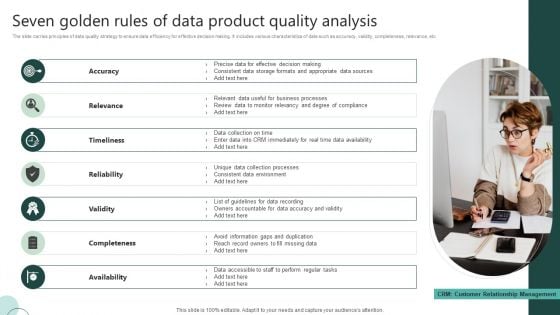 Seven Golden Rules Of Data Product Quality Analysis Ppt Infographics Skills PDF