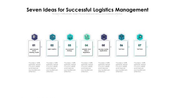 Seven Ideas For Successful Logistics Management Ppt PowerPoint Presentation Background Image PDF