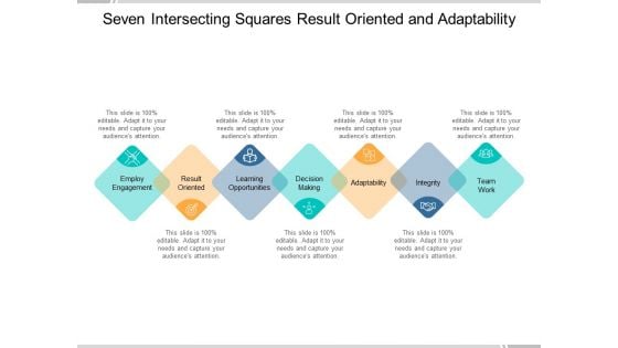 Seven Intersecting Squares Result Oriented And Adaptability Ppt PowerPoint Presentation Slides Display