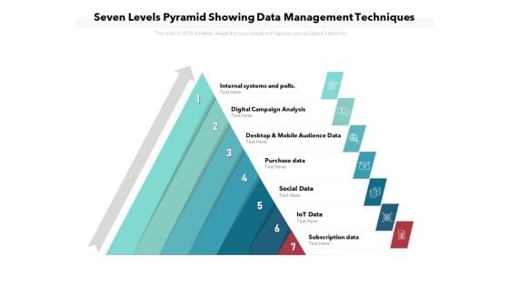 Seven Levels Pyramid Showing Data Management Techniques Ppt PowerPoint Presentation File Guide PDF