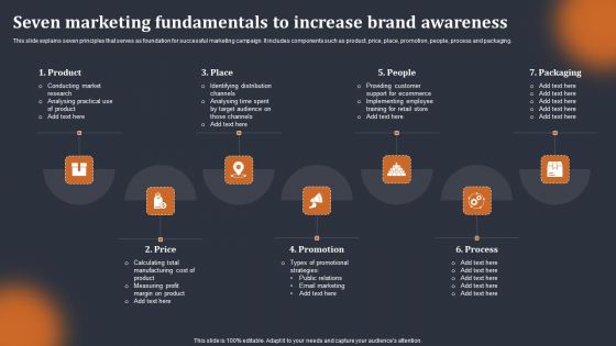 Seven Marketing Fundamentals To Increase Brand Awareness Topics PDF