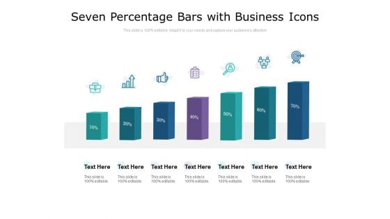 Seven Percentage Bars With Business Icons Ppt PowerPoint Presentation Infographics Example Topics