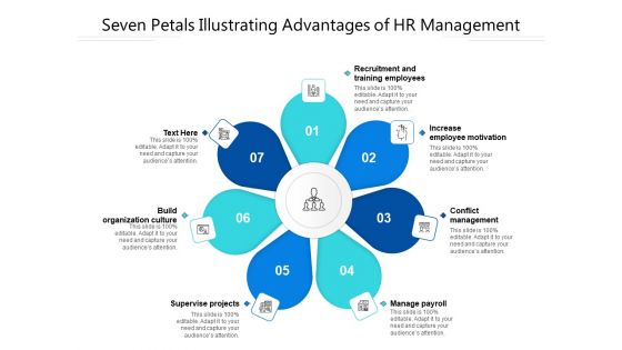 Seven Petals Illustrating Advantages Of Hr Management Ppt PowerPoint Presentation Model Clipart Images PDF