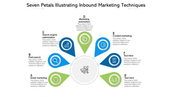 Seven Petals Illustrating Inbound Marketing Techniques Ppt PowerPoint Presentation Inspiration Samples PDF