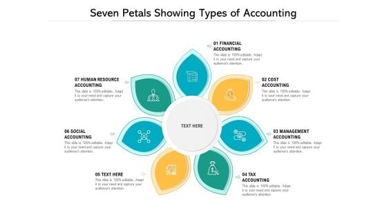 Seven Petals Showing Types Of Accounting Ppt PowerPoint Presentation Layouts Deck PDF Seven Petals Showing Types Of Accounting Ppt PowerPoint Presentation Layouts Deck PDF