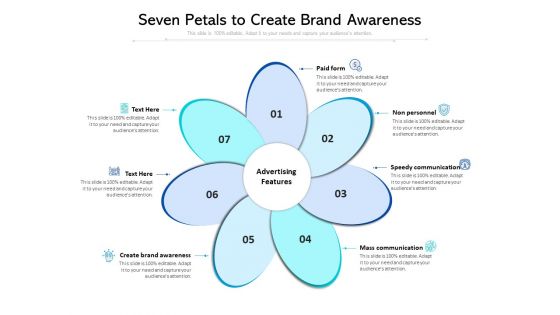 Seven Petals To Create Brand Awareness Ppt PowerPoint Presentation Summary Templates PDF