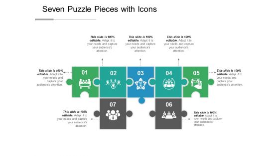 Seven Puzzle Pieces With Icons Ppt PowerPoint Presentation Model Design Inspiration