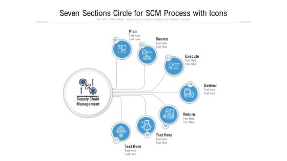 Seven Sections Circle For SCM Process With Icons Ppt PowerPoint Presentation Gallery Aids PDF