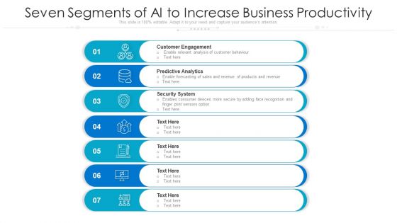 Seven Segments Of AI To Increase Business Productivity Ppt PowerPoint Presentation File Themes PDF