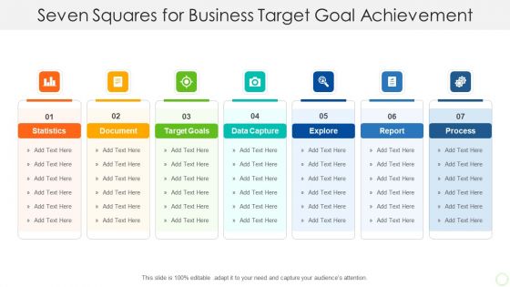 Seven Squares For Business Target Goal Achievement Formats PDF