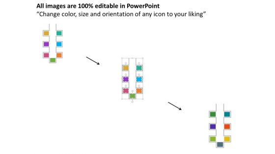 Seven Staged Business Cubes And Icons Powerpoint Template