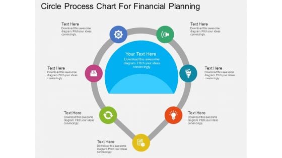 Seven Staged Circle Process Chart For Financial Planning Powerpoint Template