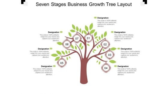 Seven Stages Business Growth Tree Layout Ppt PowerPoint Presentation Professional Rules