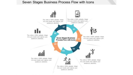 Seven Stages Business Process Flow With Icons Ppt Powerpoint Presentation File Graphics Tutorials