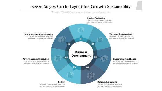 Seven Stages Circle Layout For Growth Sustainablity Ppt PowerPoint Presentation Outline Files PDF