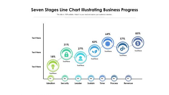 Seven Stages Line Chart Illustrating Business Progress Ppt PowerPoint Presentation Styles Professional PDF
