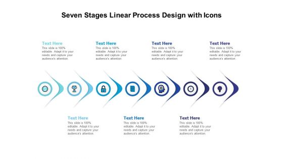 Seven Stages Linear Process Design With Icons Ppt PowerPoint Presentation File Graphics Example PDF