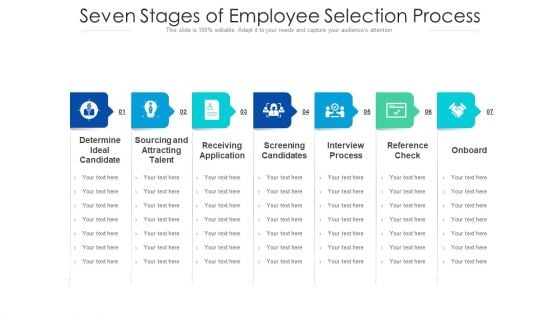 Seven Stages Of Employee Selection Process Ppt PowerPoint Presentation Gallery Designs PDF