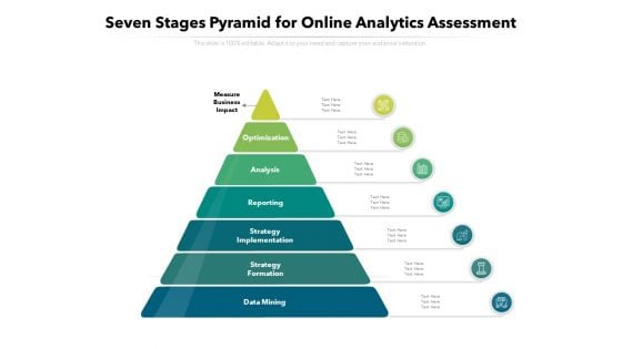 Seven Stages Pyramid For Online Analytics Assessment Ppt PowerPoint Presentation Summary Inspiration PDF