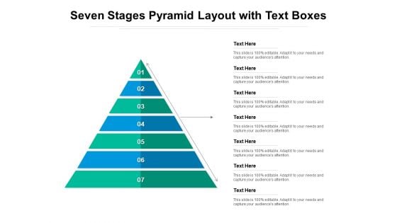 Seven Stages Pyramid Layout With Text Boxes Ppt PowerPoint Presentation Layouts Slideshow PDF