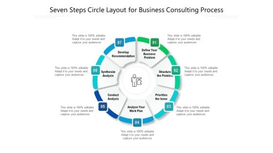 Seven Steps Circle Layout For Business Consulting Process Ppt PowerPoint Presentation Model Graphics Pictures PDF