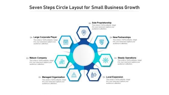 Seven Steps Circle Layout For Small Business Growth Ppt PowerPoint Presentation Inspiration Samples PDF