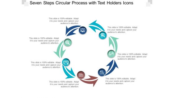 Seven Steps Circular Process With Text Holders Icons Ppt Powerpoint Presentation Inspiration Show