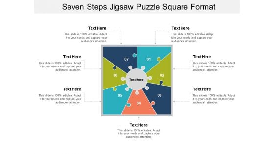 Seven Steps Jigsaw Puzzle Square Format Ppt PowerPoint Presentation Portfolio Portrait