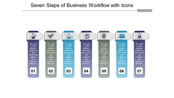 Seven Steps Of Business Workflow With Icons Ppt PowerPoint Presentation Infographic Template Diagrams