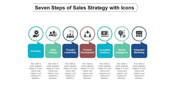 Seven Steps Of Sales Strategy With Icons Ppt Powerpoint Presentation Model Graphics Example