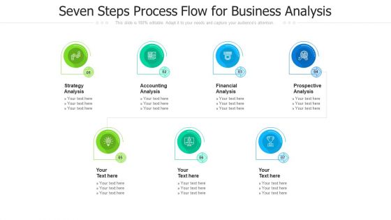 Seven Steps Process Flow For Business Analysis Ppt PowerPoint Presentation Icon Deck PDF