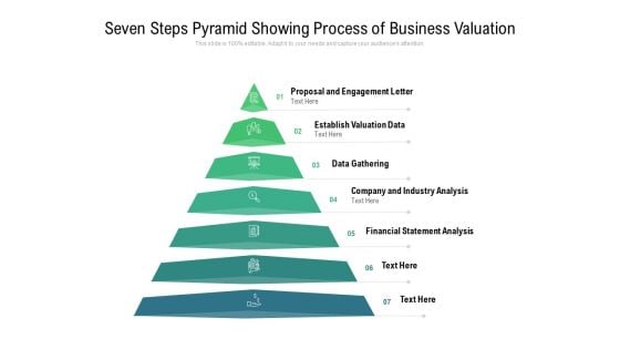 Seven Steps Pyramid Showing Process Of Business Valuation Ppt PowerPoint Presentation Layouts Information PDF