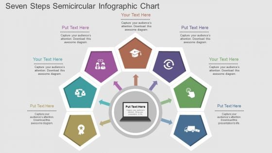Seven Steps Semicircular Infographic Chart Powerpoint Template