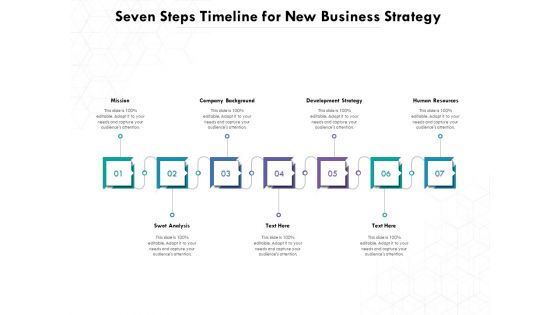 Seven Steps Timeline For New Business Strategy Ppt PowerPoint Presentation Diagram Templates PDF