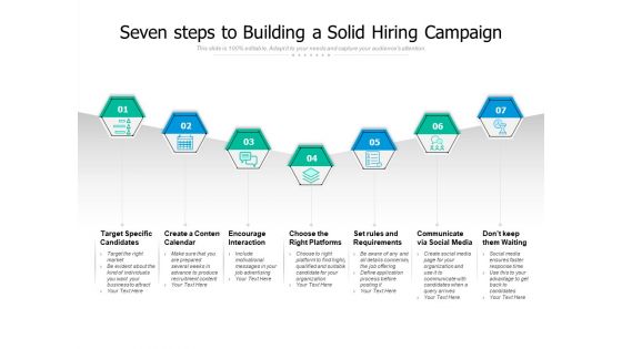 Seven Steps To Building A Solid Hiring Campaign Ppt PowerPoint Presentation Portfolio Graphics Template